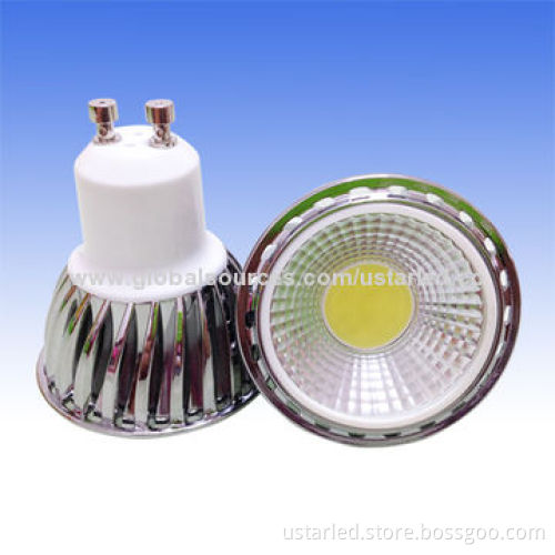 5W GU10 COB Dimmable LED Bulbs, >80 CRI, 400-450lm, CE/RoHS, 2 Years Guarantee, Die-cast Aluminum
